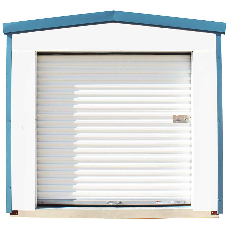 Siding: Polar White | Trim: Hawaiian Blue | Door: Glossy White